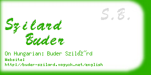 szilard buder business card